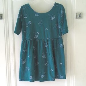 4/$25 Turquoise Flowered Dress Size Small